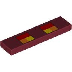 LEGO part 2431pr0008 Tile 1 x 4 with print in Dark Red