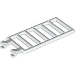 LEGO part 5630 Bar 7 x 3 with Double Clips (Ladder) [Round Clips] in White