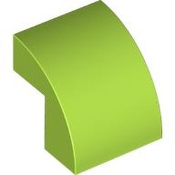 LEGO part 7527 Brick Curved 2 x 2 x 1 2/3 in Bright Yellowish Green/ Lime