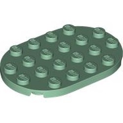 LEGO part 3766 Plate Round 4 x 6 in Sand Green