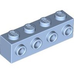 LEGO part 30414 Brick Special 1 x 4 with 4 Studs on One Side in Light Royal Blue/ Bright Light Blue