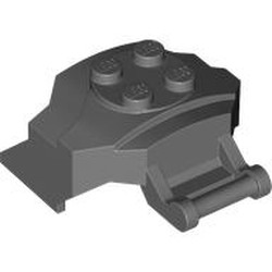 LEGO part 79896 Large Figure Cover 4 x 3 x 2 with Bar, 4 Studs, Ridged in Dark Stone Grey / Dark Bluish Gray