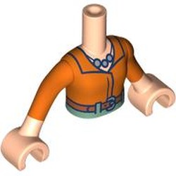LEGO part 92456c01pr0059 Minidoll Torso Girl with Light Nougat Arms and Hands with print in Light Nougat