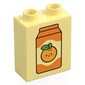 Duplo Brick 1 x 2 x 2 with Bottom Tube, Orange Juice Carton Print