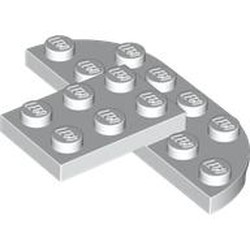 LEGO part 7797 Plate Round Corners 2 x 6 Double with 2 x 3 Extension in White