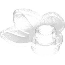 LEGO part 32607 Plant, Plate 1 x 1 Round with 3 Leaves in Transparent with Opalescence/ Satin Trans-Clear