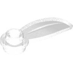 LEGO part 7905 Plant, Round 1 x 3 - 1 Leaf in Transparent with Opalescence/ Satin Trans-Clear