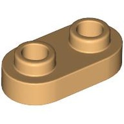 LEGO part 35480 Plate Special 1 x 2 Rounded with 2 Open Studs in Warm Tan