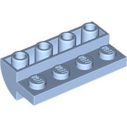 LEGO part 5853 Slope Curved 2 x 4 Inverted with 1 x 4 Cutouts in Light Royal Blue/ Bright Light Blue