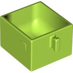 LEGO part 4891 Duplo Drawer 2 x 2 with Pull Handle in Bright Yellowish Green/ Lime