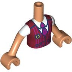 LEGO part 92456c03pr0021 Minidoll Torso Girl with Nougat Arms and Hands with print in Nougat