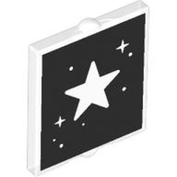 LEGO part 60601pr0020 Glass for Window 1 x 2 x 2 Flat with print in Transparent/ Trans-Clear