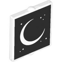 LEGO part 60601pr0019 Glass for Window 1 x 2 x 2 Flat with print in Transparent/ Trans-Clear