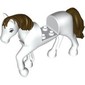 Animal, Horse with Raised Leg with Dark Brown Mane, Tail, Blue Eyes print
