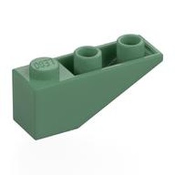 LEGO part 4287c Slope Inverted 33° 3 x 1 with Internal Stopper and No Front Stud Connection in Sand Green