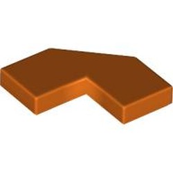 LEGO part 27263 Tile Special 2 x 2 Corner with Cut Corner - Facet in Reddish Orange