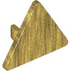 LEGO part 65676 Road Sign Clip-on 2.2 x 2.667 Triangular with Open O Clip in Warm Gold/ Pearl Gold