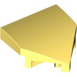 LEGO part 66956 Slope Curved 2 x 2 with Stud Notches in Cool Yellow/ Bright Light Yellow