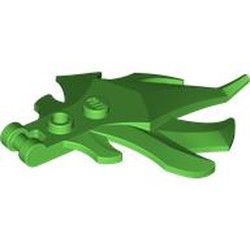 LEGO part 7727 Flames 5 x 7 x 1 x 1/3 with Studs, Handle in Bright Green