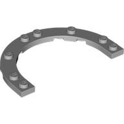 LEGO part 7961 Plate Round Half 5 x 8 with 4 x 6 Round Cutout in Medium Stone Grey/ Light Bluish Gray