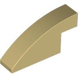 LEGO part 3573 Slope Curved 1 x 4 x 1 2/3 No Studs in Brick Yellow/ Tan