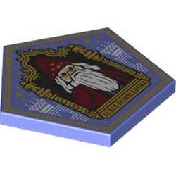 LEGO part 7894pr0001 Tile Special Pentagon 6 x 6 x 2/3 with print in Blue Violet