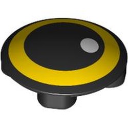 LEGO part 2654pr0021 Plate Round 2 x 2 with Rounded Bottom [Boat Stud] with print in Black