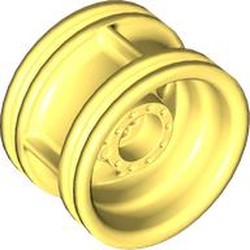 LEGO part 56145 Wheel 30.4 x 20 without Pinholes, with Reinforced Rim in Cool Yellow/ Bright Light Yellow