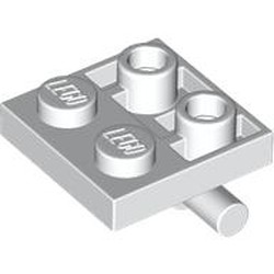 LEGO part 5066 Plate Special 2 x 2 with Horizontal T-Bar Underneath in White