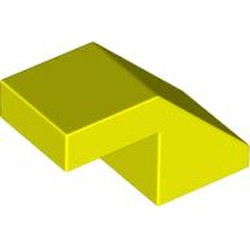 LEGO part 28192 Slope 45° 2 x 1 with 2/3 Inverted Cutout and no stud in Vibrant Yellow