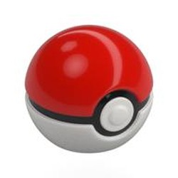 LEGO part 116128pat0001 Minifig Accessory, Poke Ball with Red Top, Black Center pattern in White