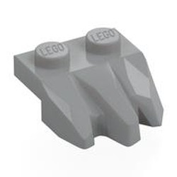 LEGO part 27261 Plate Special 2 x 3 with Rocks in Medium Stone Grey/ Light Bluish Gray