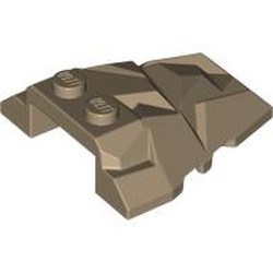 LEGO part 64867 Wedge 4 x 4 Fractured Polygon Top in Sand Yellow/ Dark Tan