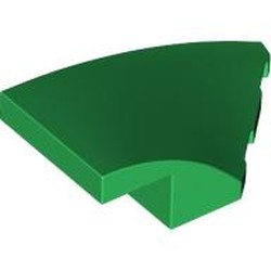 LEGO part 6929 Slope Curved 4 x 2 with Stud Notch Right in Dark Green/ Green