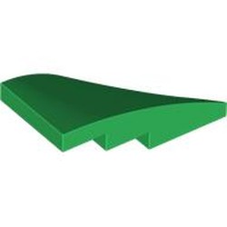 LEGO part 6930 Slope Curved 4 x 2 with Stud Notch Left in Dark Green/ Green