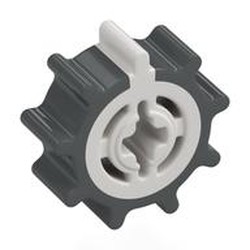 LEGO part 116165pat0001 Technic Gear Stepper 9 Tooth with Dark Bluish Grey Teeth pattern in White