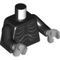 Torso, Dark Bluish Grey Creases, Spine on Back print, Black Arms, Light Bluish Gray Hands