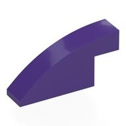 LEGO part 3573 Brick Curved 1 x 4 x 1 2/3 No Studs in Medium Lilac/ Dark Purple