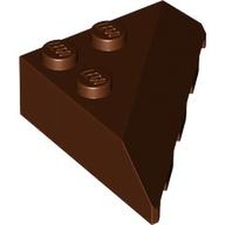 LEGO part 7241 Brick Sloped 4 x 4 Corner in Reddish Brown