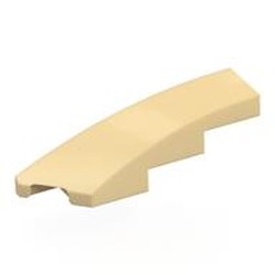 LEGO part 5415 Brick Wedged, Curved 1 x 4 with Stud Notch Left in Brick Yellow/ Tan