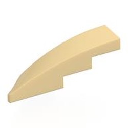 LEGO part 5414 Brick Wedged, Curved 1 x 4 with Stud Notch Right in Brick Yellow/ Tan