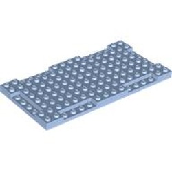 LEGO part 2629 Plate Special 8 x 16 x 2/3 with Six Recessed Edges in Light Royal Blue/ Bright Light Blue
