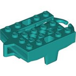 LEGO part 26021 Vehicle Base, Roller Coaster Car 4 x 5 in Bright Bluish Green/ Dark Turquoise