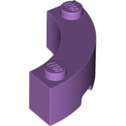 LEGO part 5152 Brick Round Corner 3 x 3 Macaroni with 2 Studs in Medium Lavender