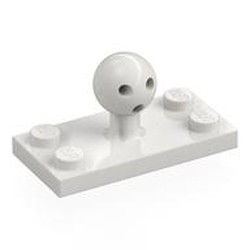 LEGO part 8057 Plate Special 2 x 4 with Ball Joint in White