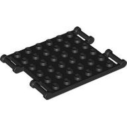 LEGO part 6686 Plate 6 x 6 with 4 Handles in Black