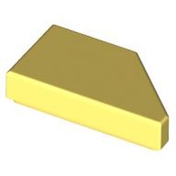 LEGO part 5091 Tile 1 x 2 with Stud Notch Left in Cool Yellow/ Bright Light Yellow