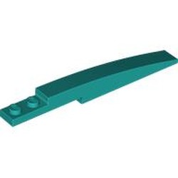 LEGO part 85970 Brick Curved 10 x 1 [Asymmetric Inside Ridges] in Bright Bluish Green/ Dark Turquoise
