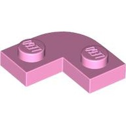 LEGO part 79491 Plate Round Corner 2 x 2 with 1 x 1 Cutout in Light Purple/ Bright Pink