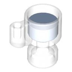 LEGO part 68495pat0006 Equipment Stein/Cup with Bright Light Blue Drink Pattern in Transparent/ Trans-Clear